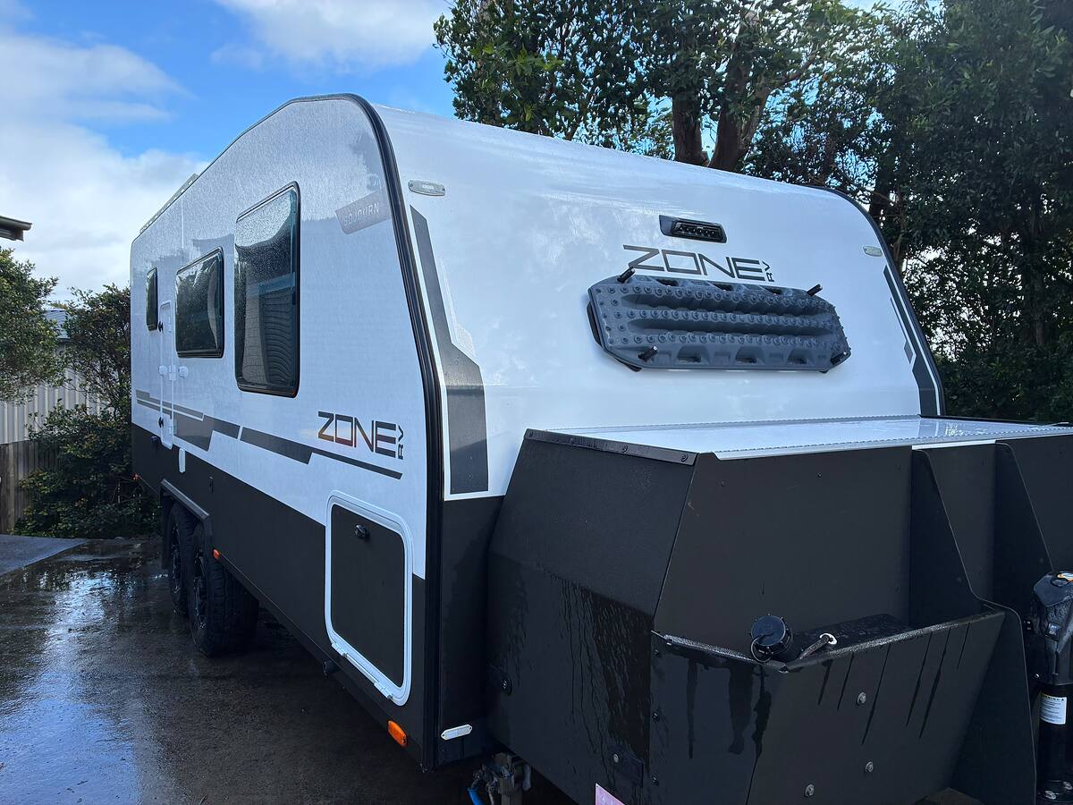 Detailed Zone off-road caravan, washed and polished